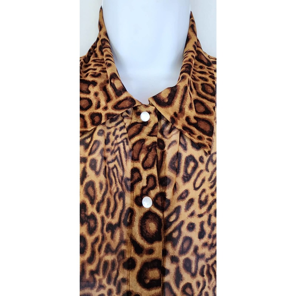 Shan Animal Print Semi Sheer Stretch Mesh Top 2